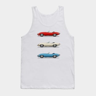 Jaguar E Type Roadster Red White And Blue Tank Top